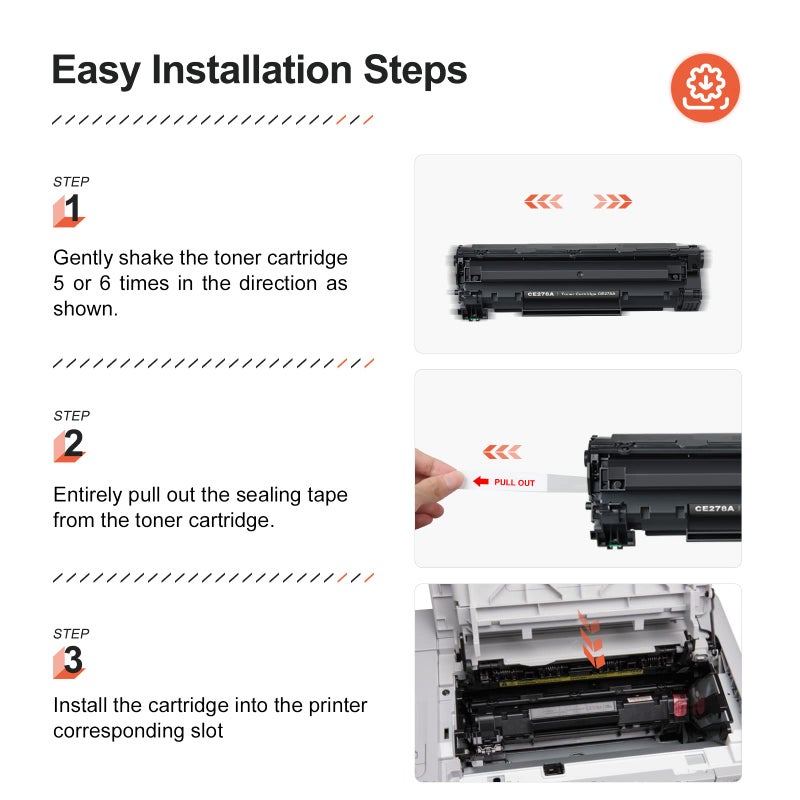 v4ink 4PK Compatible CE278A Toner Cartridge Replacement for HP 78A CE278A Toner Cartridge Black Ink for HP Pro M1536dnf MFP P1606dn P1600 P1566 P1560 Printer - Image 5
